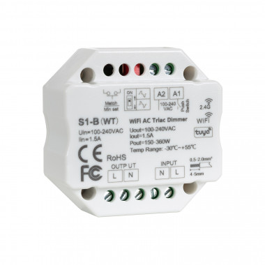 Module de Variation LED WiFi Triac RF Compatible Bouton-Poussoir