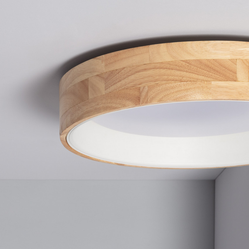 Product of 20W Dari Round Wood LED Surface Panel CCT Selectable Ø470 mm