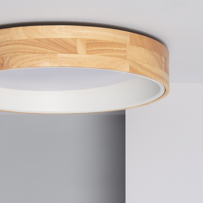 Product of 20W Dari Round Wood LED Surface Panel CCT Selectable Ø470 mm