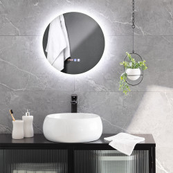Badkamer Spiegel met LED Licht en Anti-condens Ø45cm  Volpe