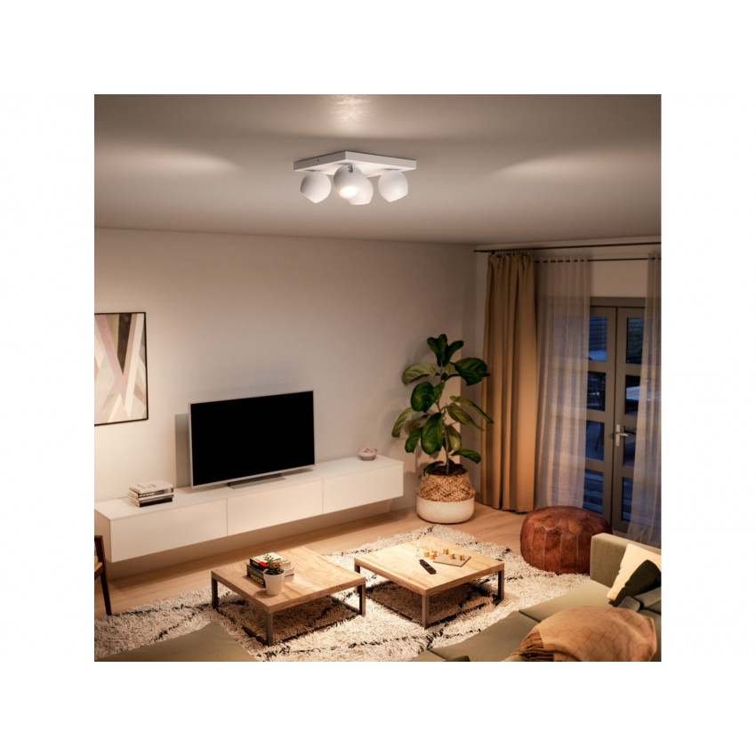Produit de Plafonnier White Ambiance Buckram 4 Spots GU10 PHILIPS Hue 