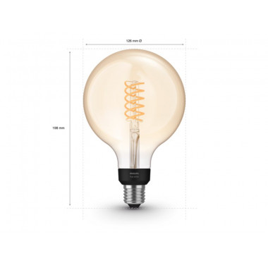 Produkt od LED Filamentní Žárovka E27 7W 550 lm G125 PHILIPS Hue White