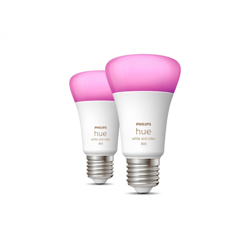 Produit de Pack 2 Ampoules LED Intelligentes E27 6.5W 570 lm A60 PHILIPS Hue White