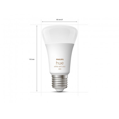 Produit de Pack 2 Ampoules LED Intelligentes E27 6.5W 570 lm A60 PHILIPS Hue White