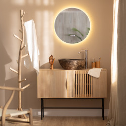 Koupelnové Zrcadlo s LED Světlem a Ochranou proti Zamlžení Ø60 cm Big Volpe