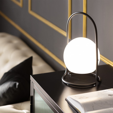 Venkovní Stolní LED Lampa 2.5W Přenosná, Kovový Stojan s Dobíjecí Baterií USB Mkono