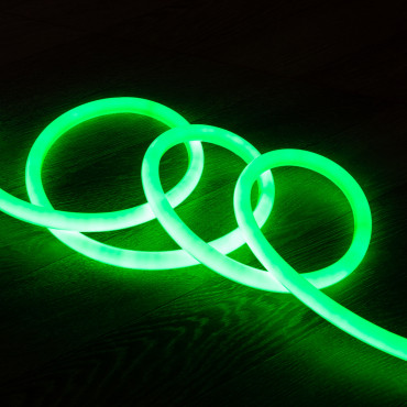 Product Neon LED Pásek 220V AC 120LED/m IP67 Kruhové 360 Střih každých 100cm Stmívatelný Zelená