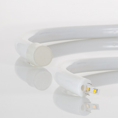 Product van Neon LED Strip  Rond Dimbaar Flexibel 360 220V AC 120 LED/m IP67 Oranje op Maat  om de 100 cm