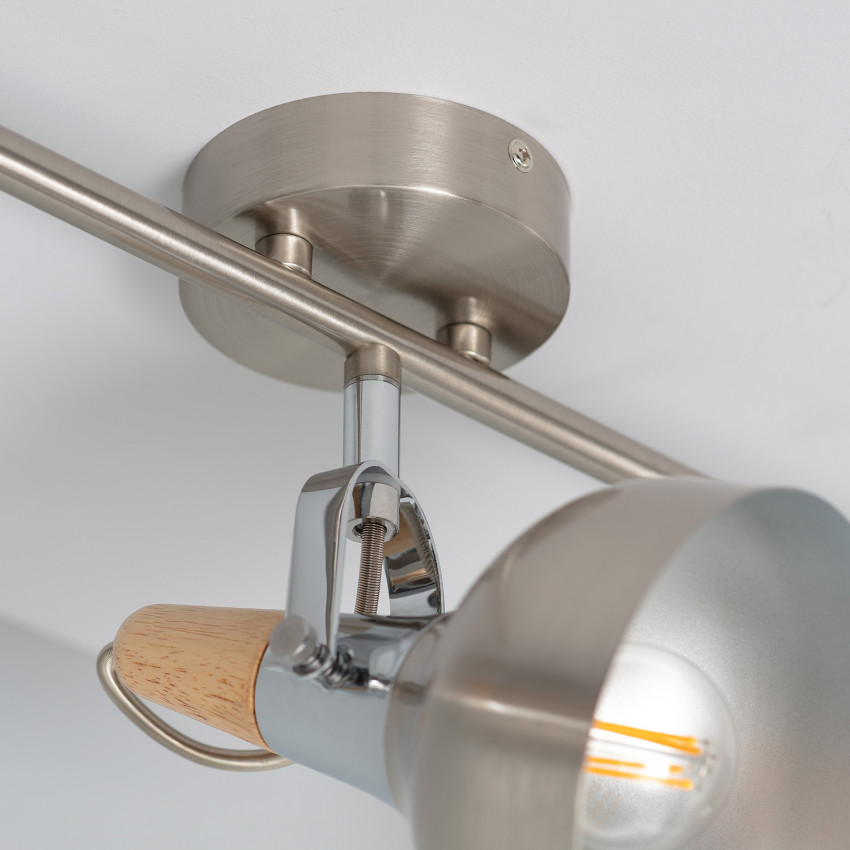 Product van Plafondlamp Aluminium Richtbaar met 3 Spots Zilver Emer