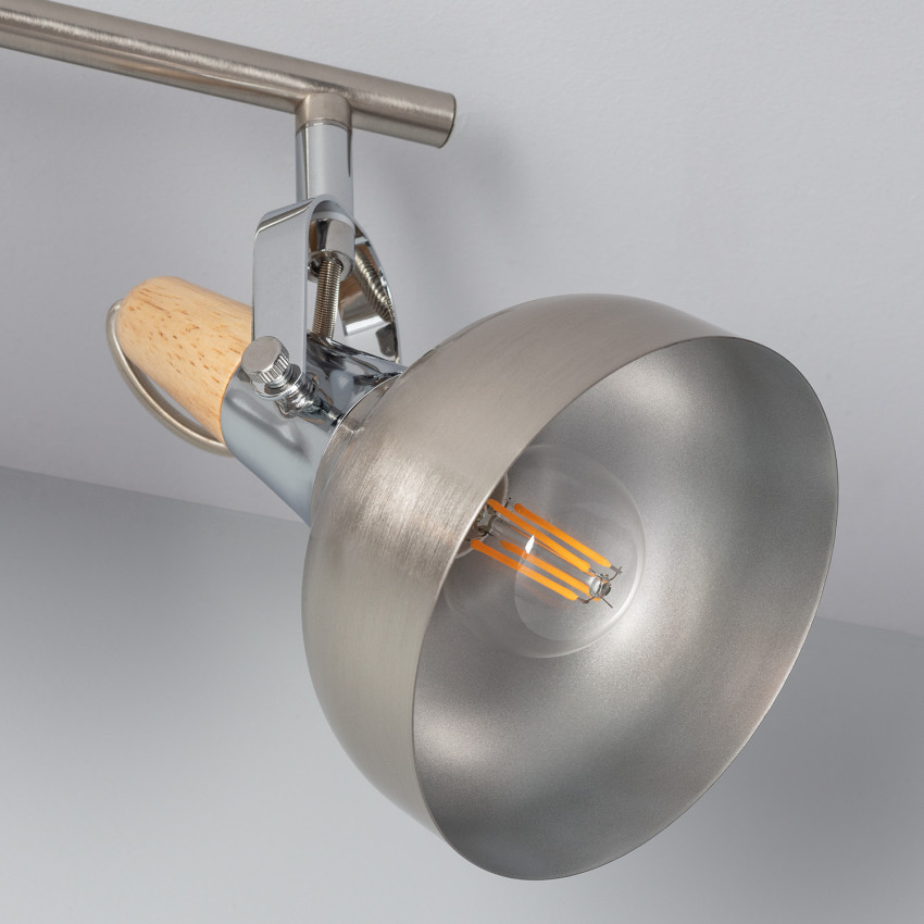 Product van Zilveren verstelbare Emer plafondlamp met 3 spotlights