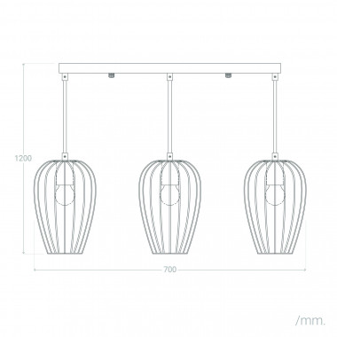 Lampada a Sospensione in Metallo 3 Faretti Telmi - Ledkia