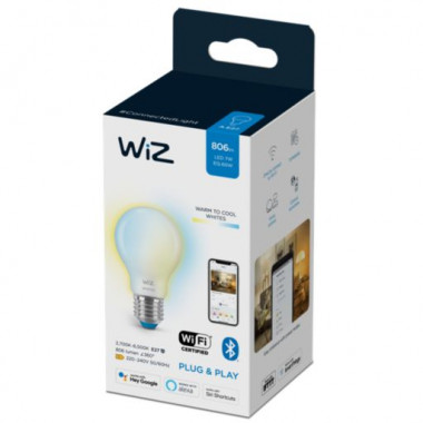 Lampadina LED Intelligente E27 7W 806 lm A60 Wi-Fi+Bluetooth Regolabile CCT  WiZ - Ledkia