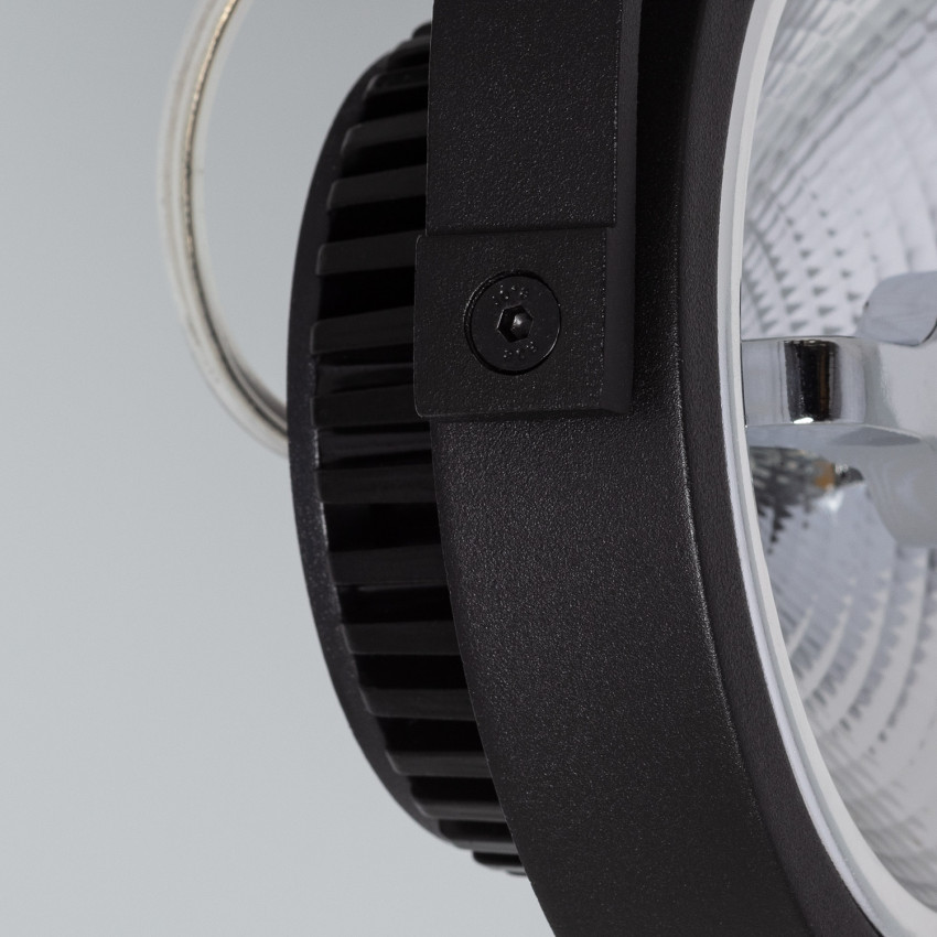 Product van Zwarte verstelbare CREE-COB 30W AR111 LED plafondlamp met 2 spotlights (dimbaar)