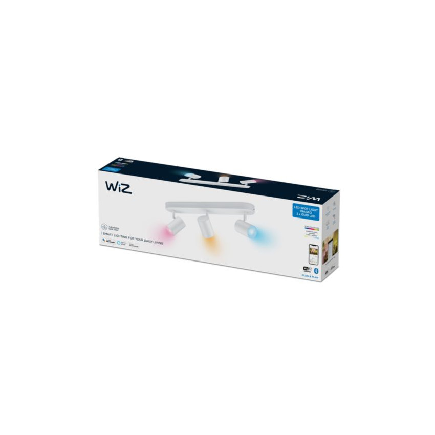 Prodotto da Applique da Soffitto LED Regolabile RGB Smart Wi-Fi+Bluetooth 4.9W Tre Faretti Orientabili Imageo WIZ