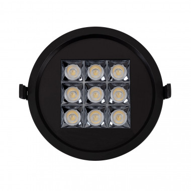 Product van Downlight Rond LED (UGR17) 30W Zwart Zaag Maat Ø 205 mm