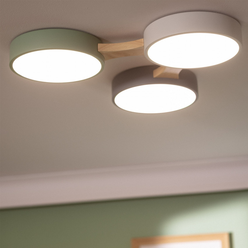Product van LED Plafondlamp 30W  Hout en Metaal CCT Selecteerbaar  Sams