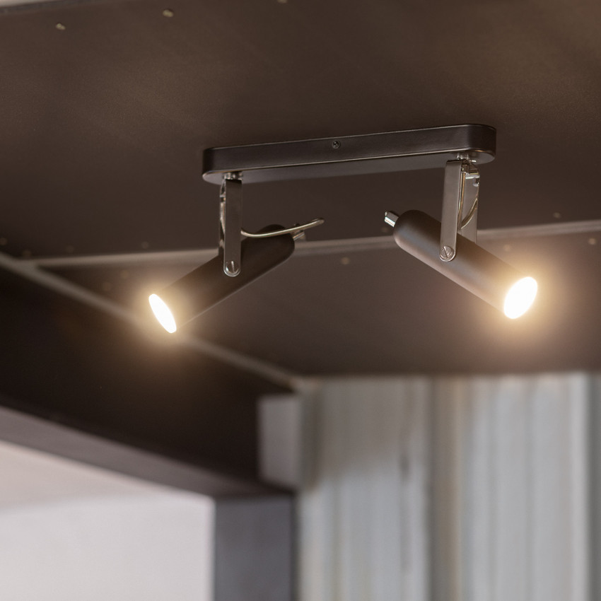 Product van Plafondlamp LED 8W Metaal  Richtbaar  2 spots  Big Bari
