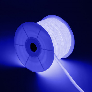 LED Strip neon Flexibel Rond 360 120LED/m IO67 blauw 50 meter