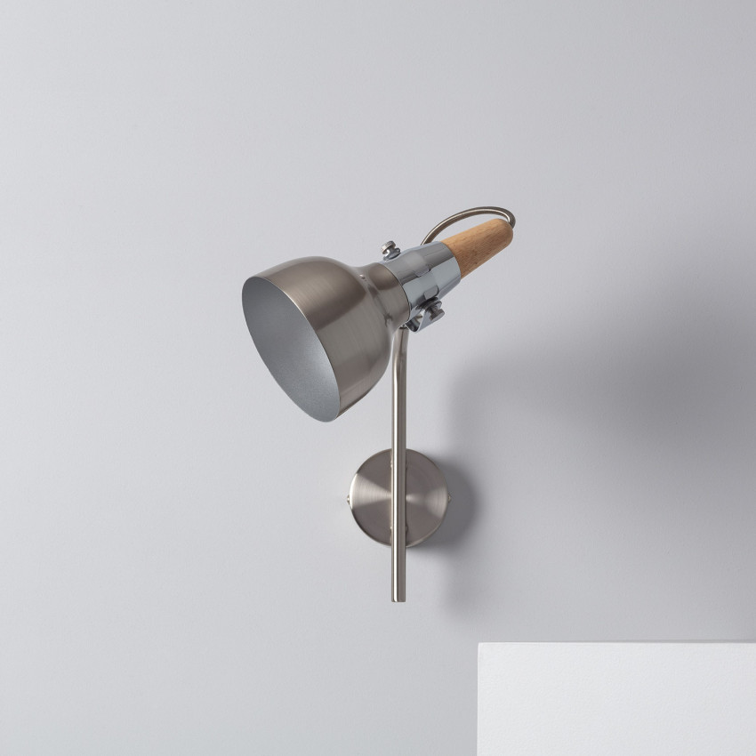Produit de Lampe Murale Orientable Aluminium Emer avec Tige Supérieure 1 Spot Argenté 