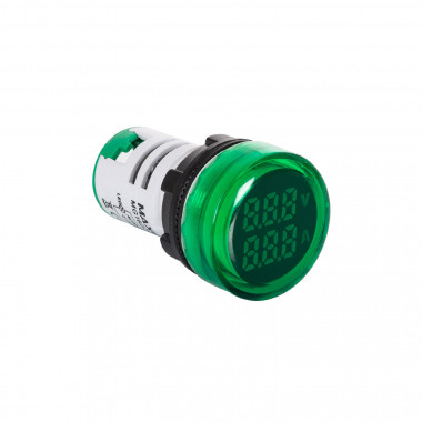 MAXGE Luminous Indicator with 20-500V Voltmeter and 0-100A Ammeter Ø22mm