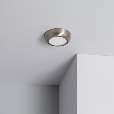 Product Rond zilveren design 6W LED opbouw paneel Ø120 mm