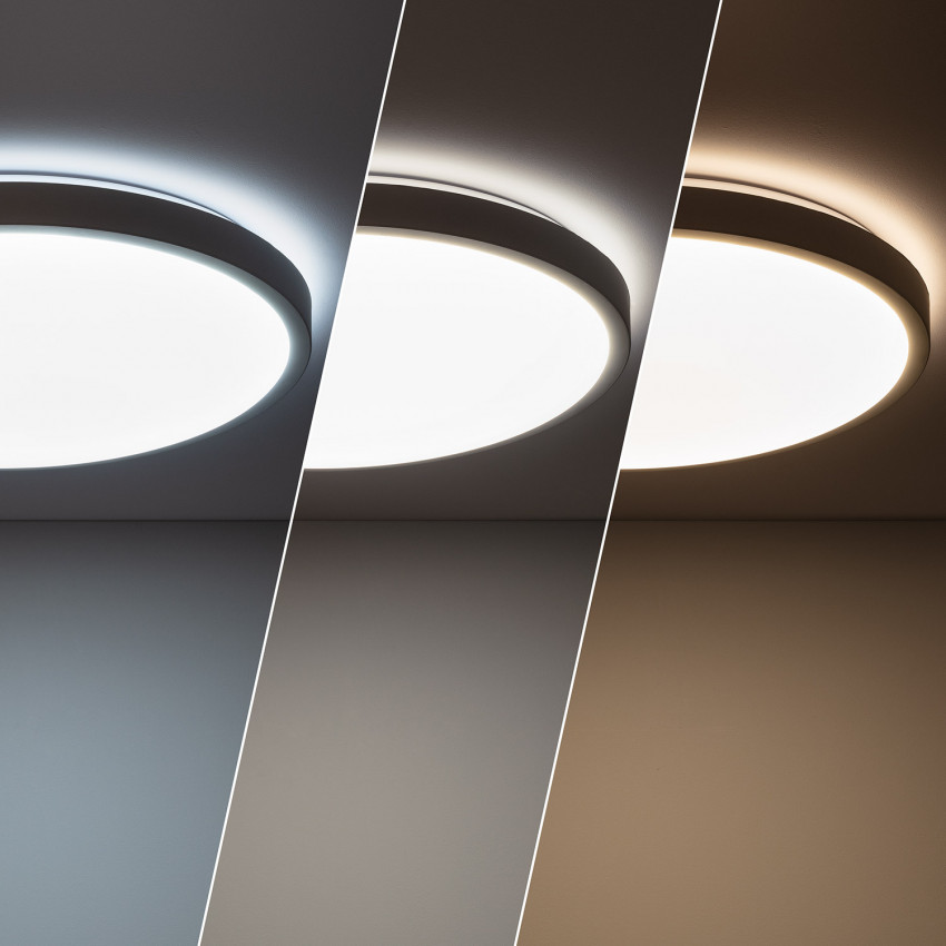 Product van Plafondlamp LED 24W Rond Metaal Ø500 mm CCT Bari