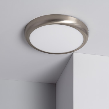 LED-Leuchte 24W Rund Metall Ø300 mm Design Silber