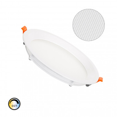 Dalle LED Ronde Slim 16W CCT Sélectionnable Microprismatique (UGR17) LIFUD Coupe Ø 150mm