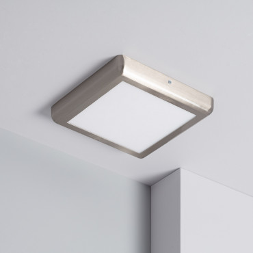 Product Plafoniera LED 18W Quadrata Metallo 225x225 mm Design Argento