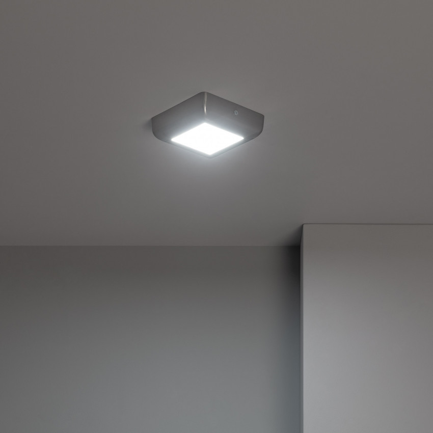 Product van PlafondLamp 6W LED  Metaal Vierkant Silver Design  120x120 mm 
