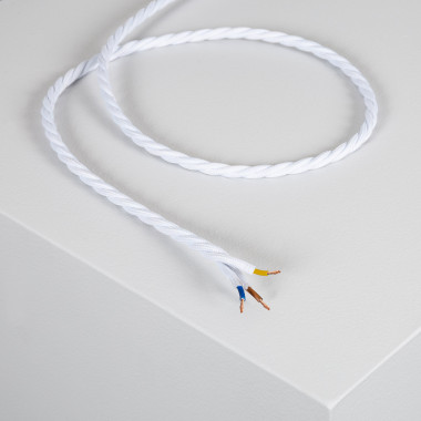 Pletený Elektrický Textilní Kabel v Bílé