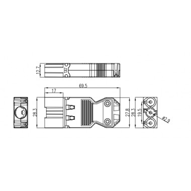 Product van Connector  GST18 3-polige Male-Female Connector 