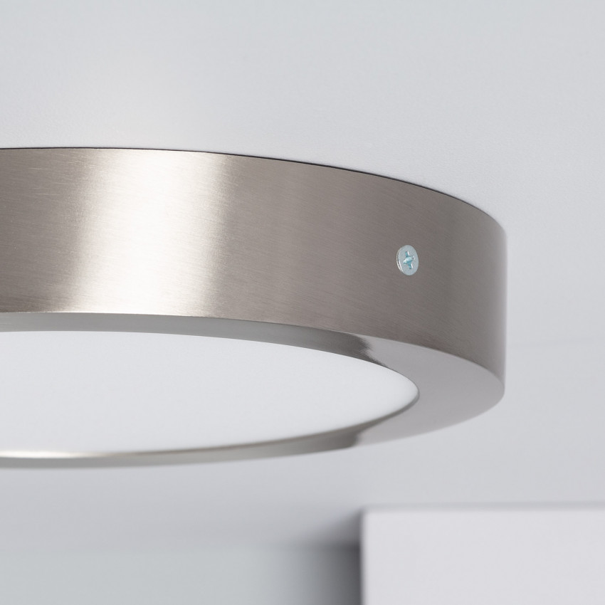 Product van Plafondlamp Metaal Rond Zilver LED 18W Ø225 mm 