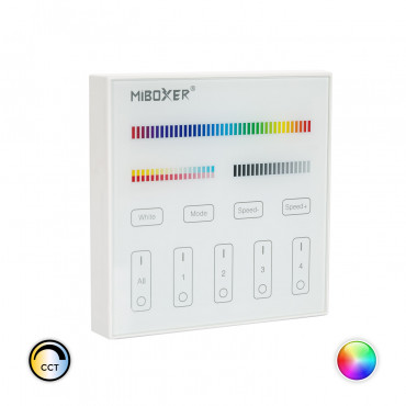 Interrupteur sensitif 4 zones Mi-Light pour ruban LED RGB(W) noir 