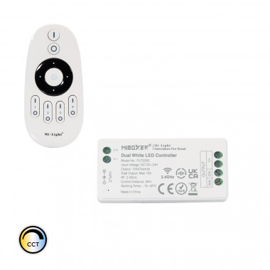 MiBoxer 12/24V DC CCT Dimmer + 4 Zones RF Remote Control