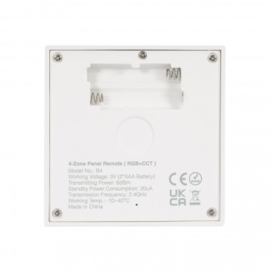Product van Controller RGB 12/24V DC + RF Afstandsbediening 4 zones MiBoxer