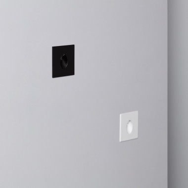 Produit de Balise LED 1W Encastrable au Mur Carrée Noire Adam 