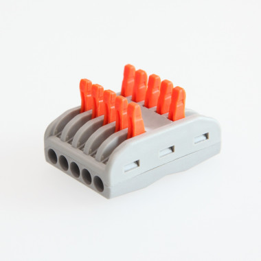 Pack 5 connettori rapidi 5 ingressi e 5 uscite SPL-5 per cavi elettrici  0,08-4 mm² - Ledkia