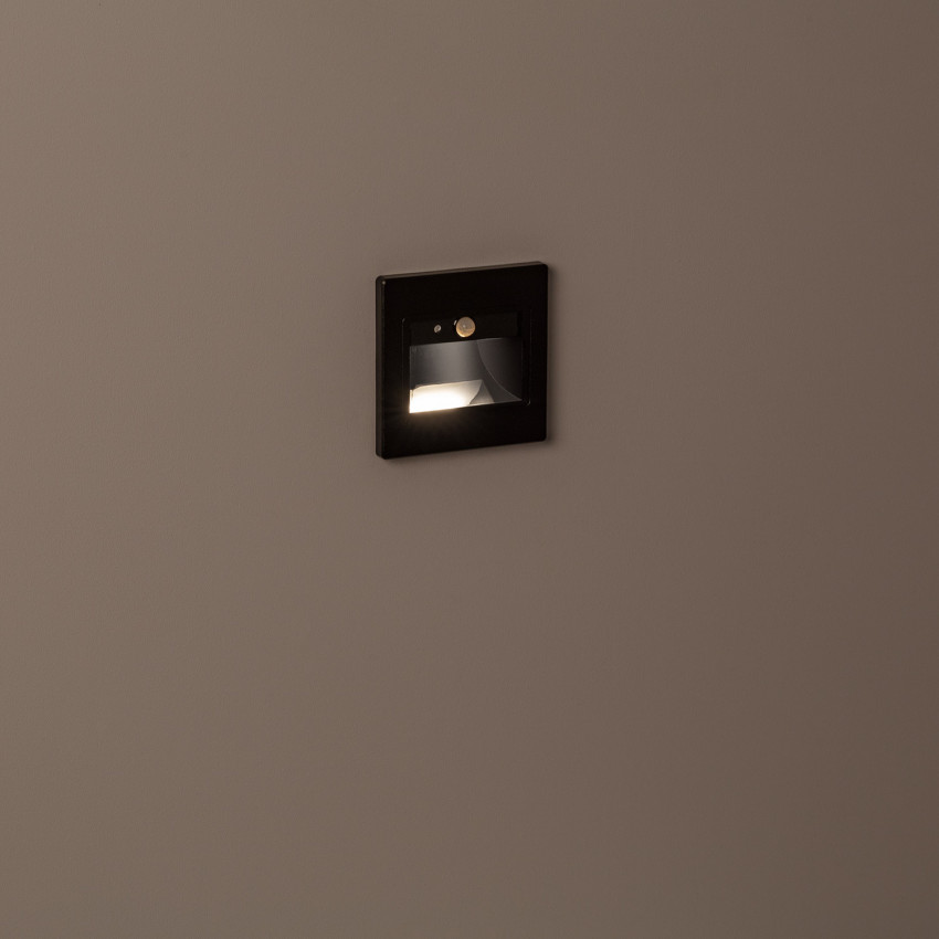 Product of 1.5W Bark Recessed Wall LED Spotlight with PIR Sensor in Black