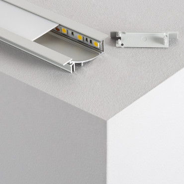 Product Profilo in Alluminio da Incasso con Luce Diffusa 1m per Strisce LED fino a 10mm