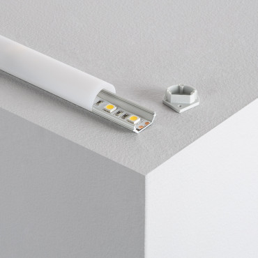Product Profilé Aluminium Angle 1m avec Capot Rond pour Rubans LED  jusqu'à 10mm 
