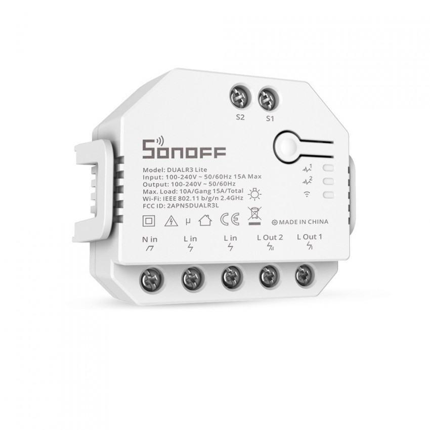 Product van Dubbele wissel Schakelaar Smart WiFi SONOFF Dual R3 Lite 15A