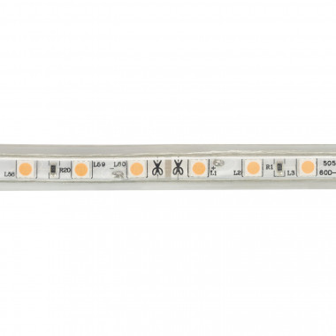Prodotto da Striscia LED Regolabile 220V AC 60 LED/m Viola IP65 su Misura Larghezza 14mm Taglio ogni 100cm  