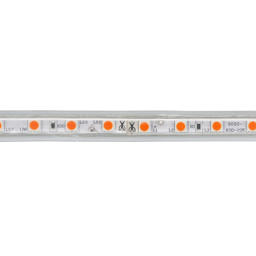 Produkt od LED Pásek 220V AC 60LED/m IP65 Šířka 14mm Střih každých 100cm Stmívatelný Oranžová