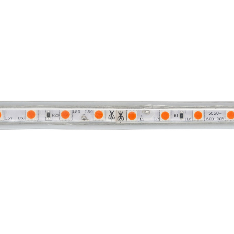 Produkt von LED-Streifen 220V AC 60 LED/m Orange IP65 nach Mass Breite 14mm Schnitt alle 100cm