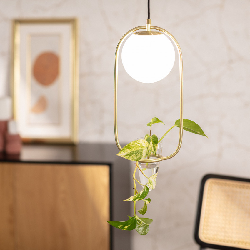 Product of Moonlight Puncak Metal & Glass Pendant Lamp 