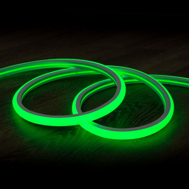 Product Neon LED Pásek 7.5 W/m Stmívatelné 220V AC 120 LED/m Půlkruhové 180º Zelená IP67 Střih každých 100 cm 