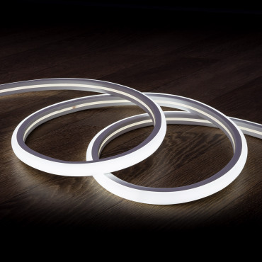Product 220V AC Dimmable 7.5 W/m Semicircular Neon LED Strip 120 LED/m in Daylight 6000K - 6500K IP67 Custom Cut every 100cm