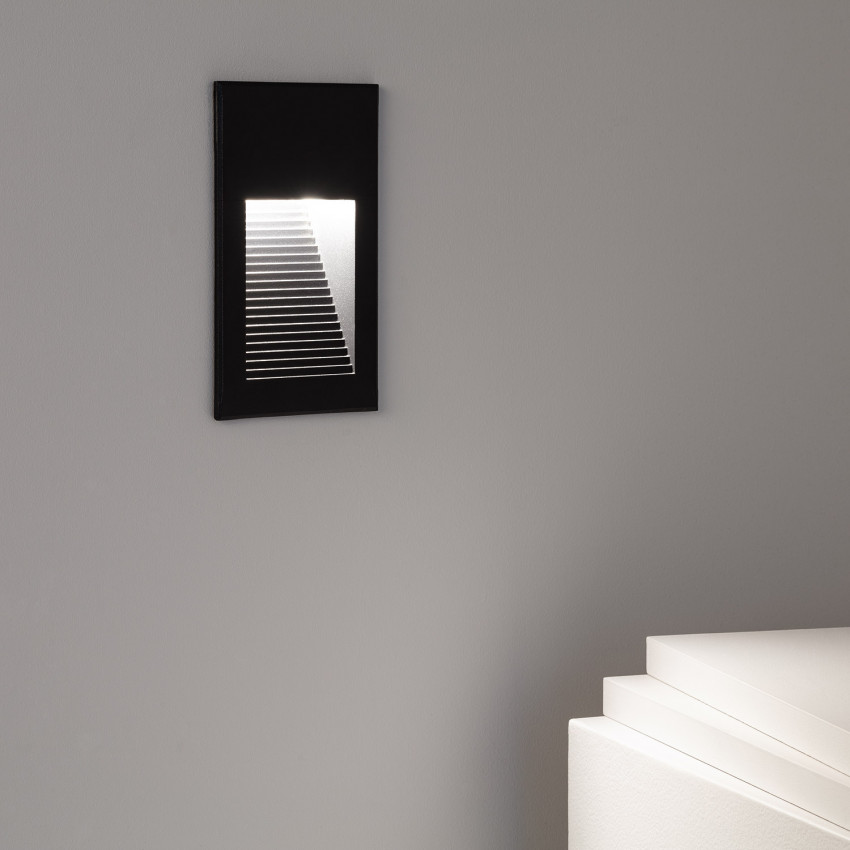 Produit de Balise LED Extérieure 5W Encastrable au Mur Goethe Noire