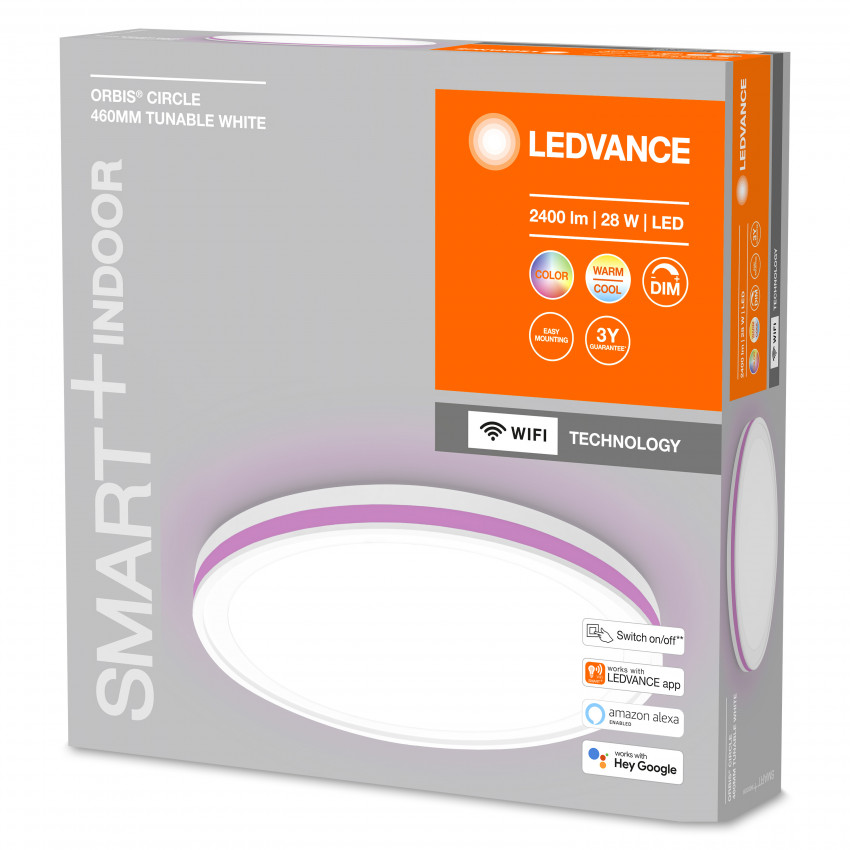Produkt od Přisazené Stropní LED Svítidlo RGBW 28W Kruhové Ø460 mm Smart+ WiFi ORBIS LEDVANCE 4058075573871